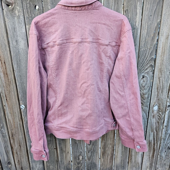 EVRI Dusty Rose Denim Jacket with Button Front Size 2X - Picture 10 of 16